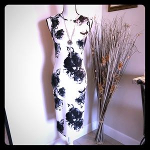 Venus Bodycon Black Rose Dress size Small